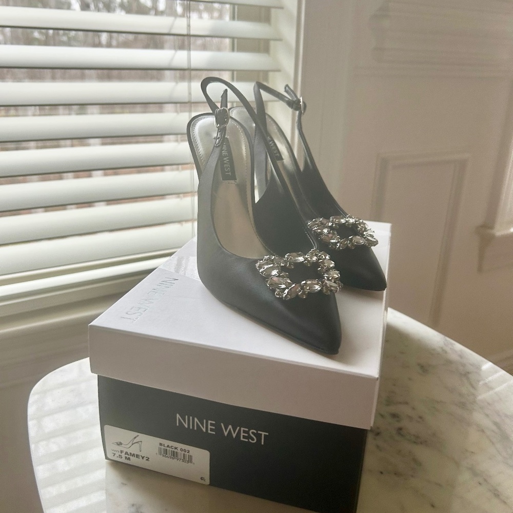 Nine West Satin Slingback 7.5